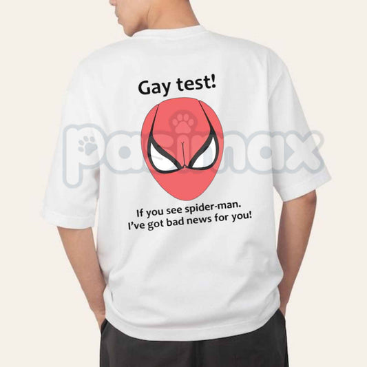 Gay Test If You See Spiderman T-Shirt – Funny Optical Illusion Unisex Cotton Graphic Tee-Pasimax