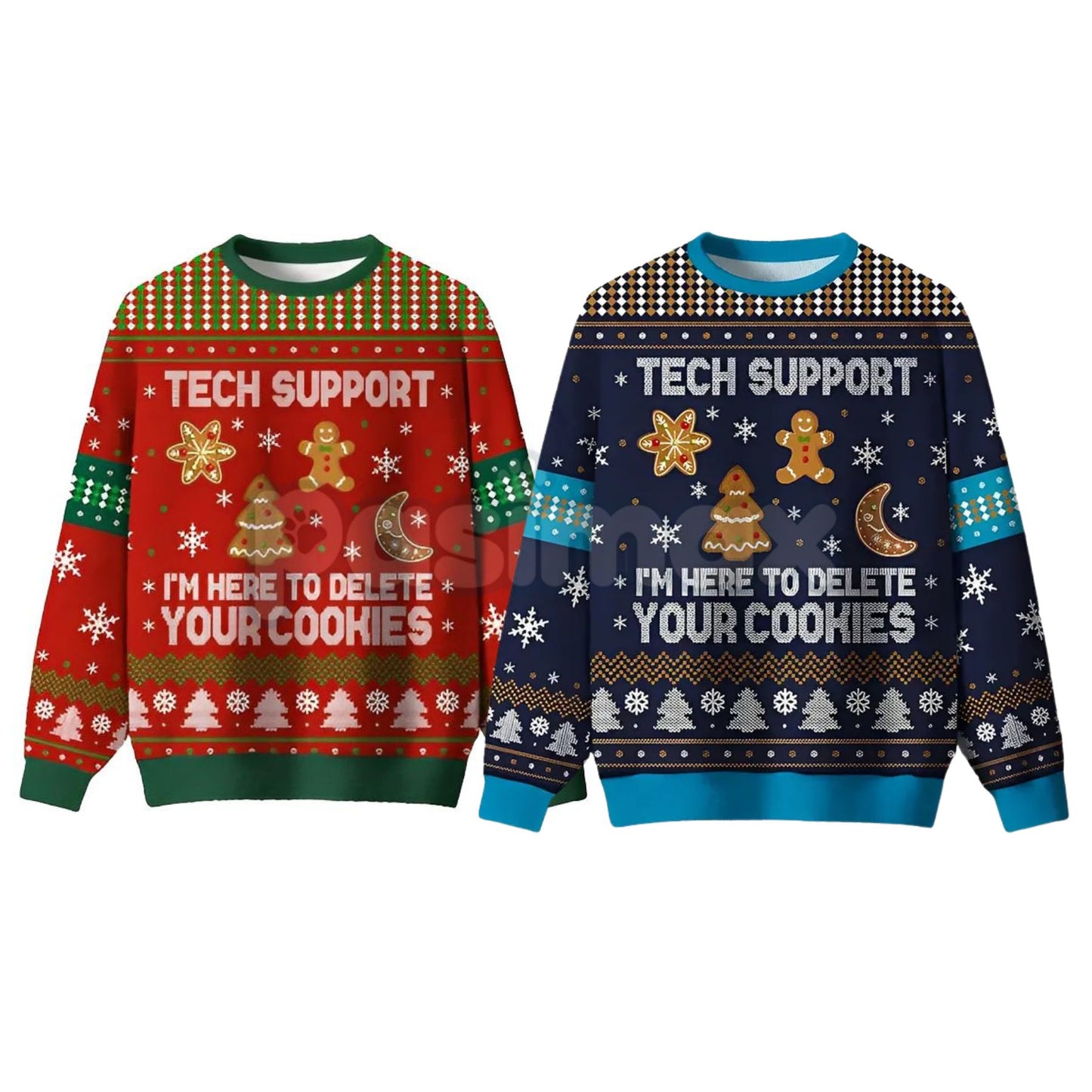 Geeksoutfit Retro Geek Sweater Ugly Christmas Jumper, Crew Neck Long Sleeve Holiday Knitwear for Men & Women-Pasimax