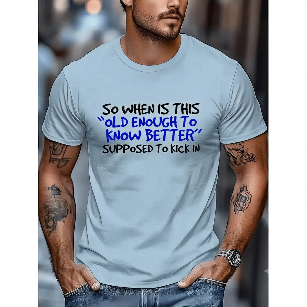 Men's Vintage Cotton Graphic T-Shirt – Funny Retro-Inspired Quote Unisex Tee