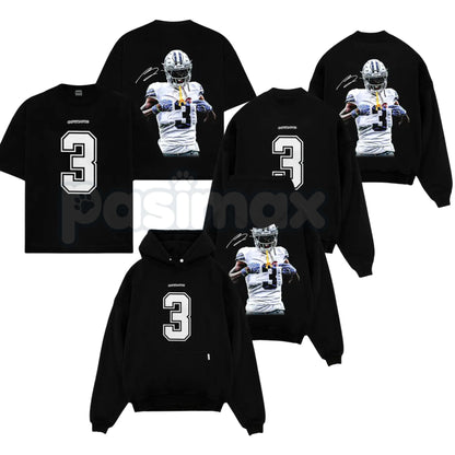 George Pickens 3 Celly For Cowboys Game Day Fits – Cotton Hoodie, Sweatshirt & T-Shirt-Pasimax