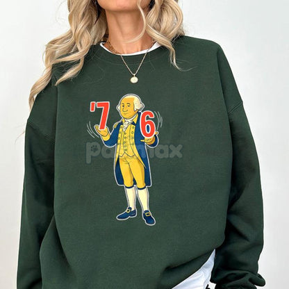 George Washington Tennis Score Sweatshirt – Funny 6-7 7-6 Historical Meme Top-Pasimax