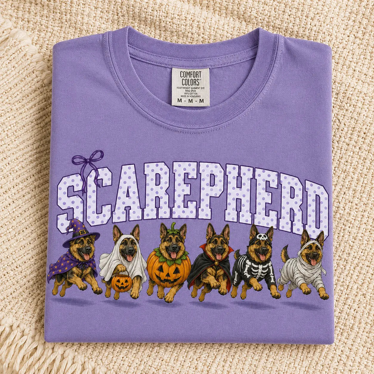 Comfort Colors® Dog Breeds Halloween T-Shirt – Funny Dog Mom Spooky Season Graphic Tee, Vintage Pet Lover Unisex Top