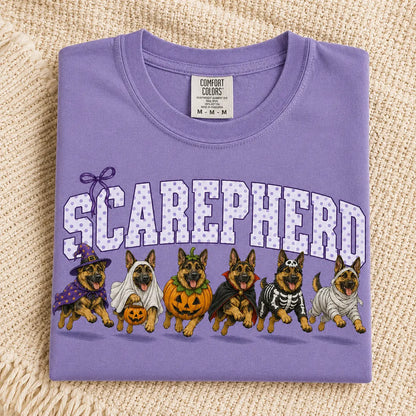 Comfort Colors® Dog Breeds Halloween T-Shirt – Funny Dog Mom Spooky Season Graphic Tee, Vintage Pet Lover Unisex Top