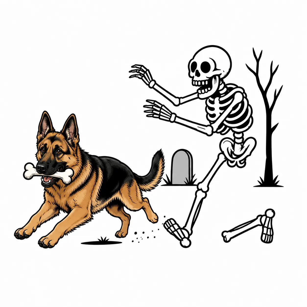 Comfort Colors® Dog Breeds Halloween Skeleton T-Shirt – Funny Spooky Season Pet Lover Graphic Tee, Retro Aesthetic Dog Costume Unisex Top