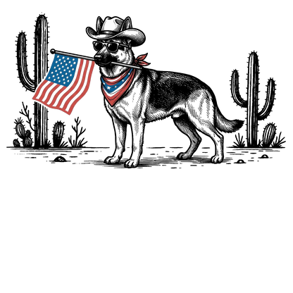 Comfort Colors® Patriotic Western Dog T-Shirt – 50+ Dog Breeds, Cowboy Hat & USA Flag Graphic Tee, Retro 4th of July Dog Lover Gift, Semiquincentennial 2026 Shirt