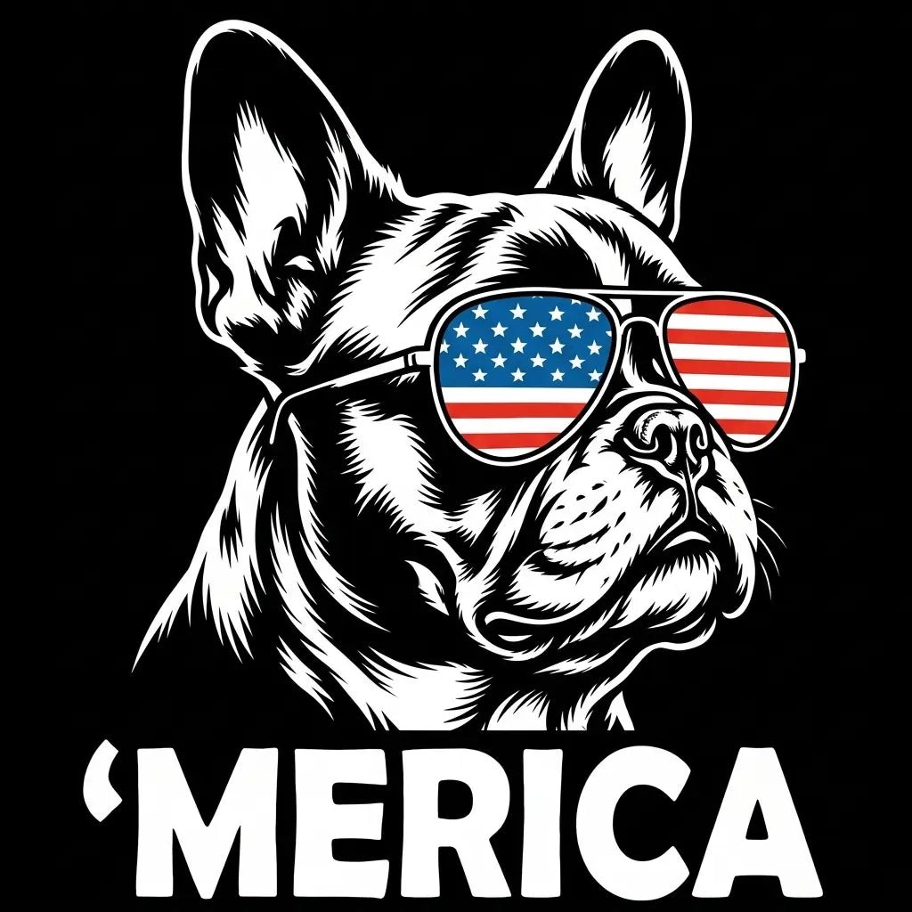 Comfort Colors® Patriotic Dog 4th of July T-Shirt – Funny "Merica" Golden Retriever & Australian Shepherd Shirt, Retro Independence Day Dog Lover Tee