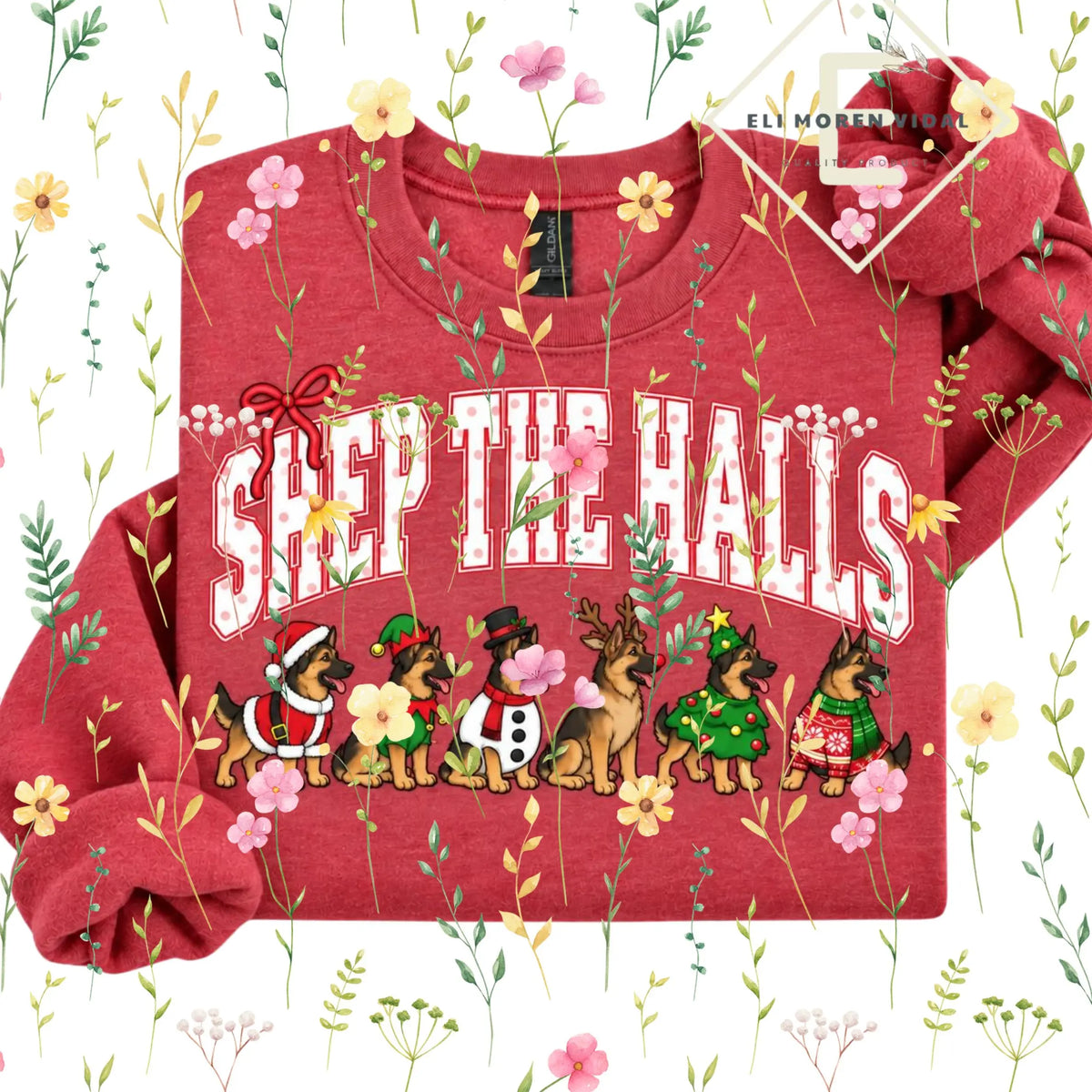 Christmas 30+ Dog Breed Sweatshirt | Merry Dogmas Holly Xmas Crewneck