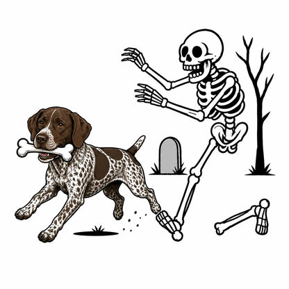 Comfort Colors® Dog Breeds Halloween Skeleton T-Shirt – Funny Spooky Season Pet Lover Graphic Tee, Retro Aesthetic Dog Costume Unisex Top