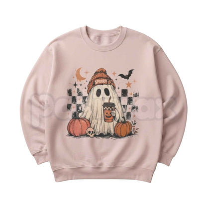 Ghost Checker Graphic Top | Retro Checkerboard Ghost Sweatshirt-Pasimax