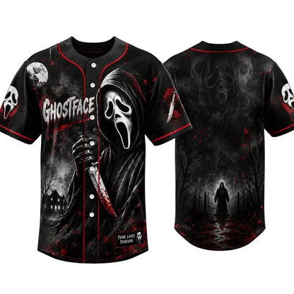 Horror Slasher Baseball Jersey – Classic Horror Movie Characters Shirt