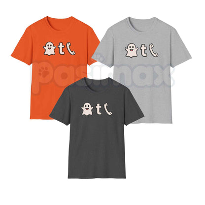 Ghost Phone Text T-Shirt – Spooky Halloween Ghost Call Typography Unisex Graphic Tee-Pasimax