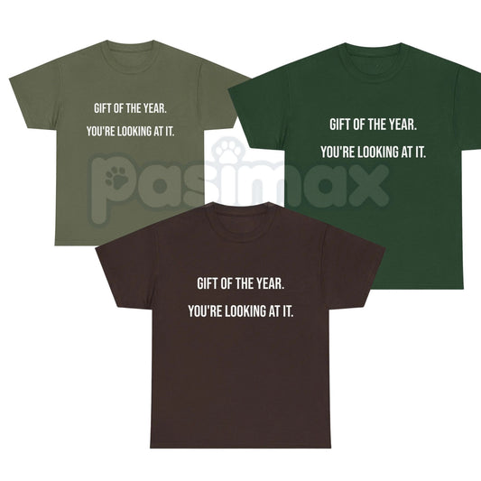 "Gift Of The Year You Are Looking At It" T-Shirt – Funny Sarcastic Novelty Birthday Graphic Tee-Pasimax