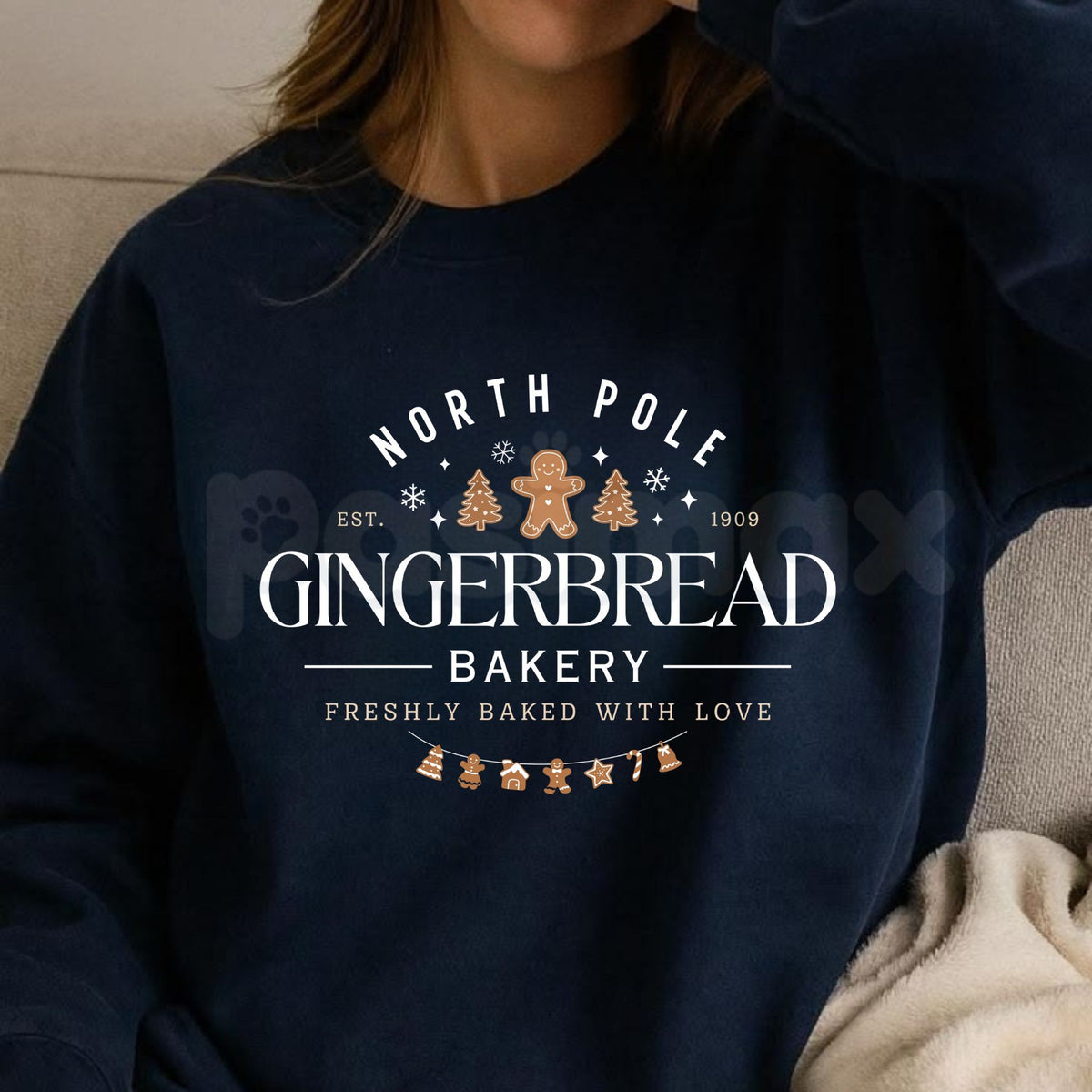 Gingerbread Bakery Christmas Sweatshirt | Aesthetic Holiday Cookie Crewneck-Pasimax