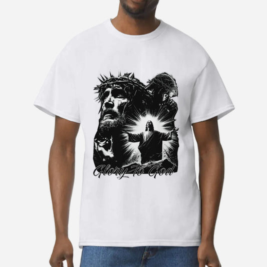 "Glory To God" Jesus T-Shirt - Y2K Rap Streetwear, Vintage Christian Graphic Tee-Pasimax