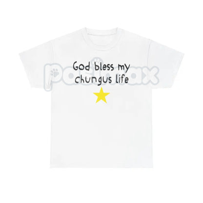 "God Bless My Chungus Life" Funny T-Shirt - Ironic Big Chungus Meme Tee, Sarcastic Religious Parody Shirt, Wholesome Internet Culture Apparel-Pasimax