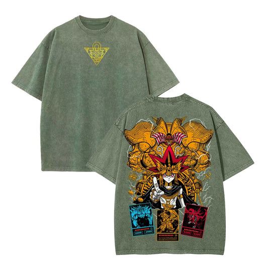 God Card & Exodia Yu-Gi-Oh! T-Shirt – 2-Sided Washed Cotton Graphic Tee-Pasimax