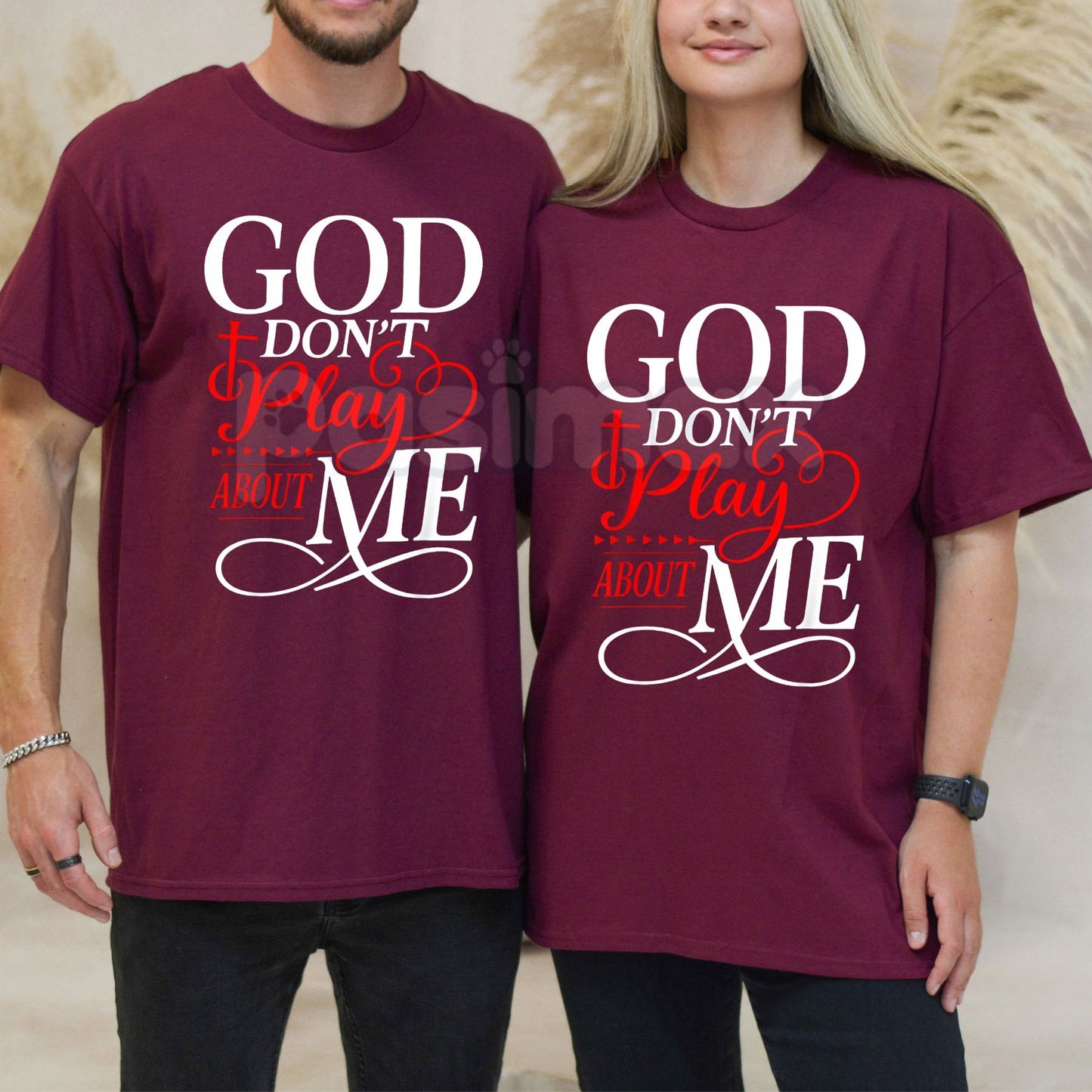 "God Don't Play About Me" Inspirational Faith T-Shirt - Christian Graphic Tee, Divine Protection Religious Top, Modern Urban Gospel Apparel, Faith-Based Gift for Believers-Pasimax
