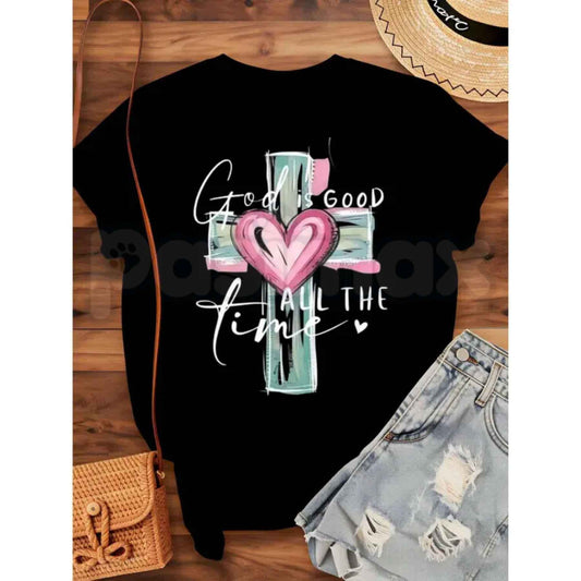 God Is Good Graphic T-Shirt – Christian Faith Quote Inspirational Unisex Tee-Pasimax