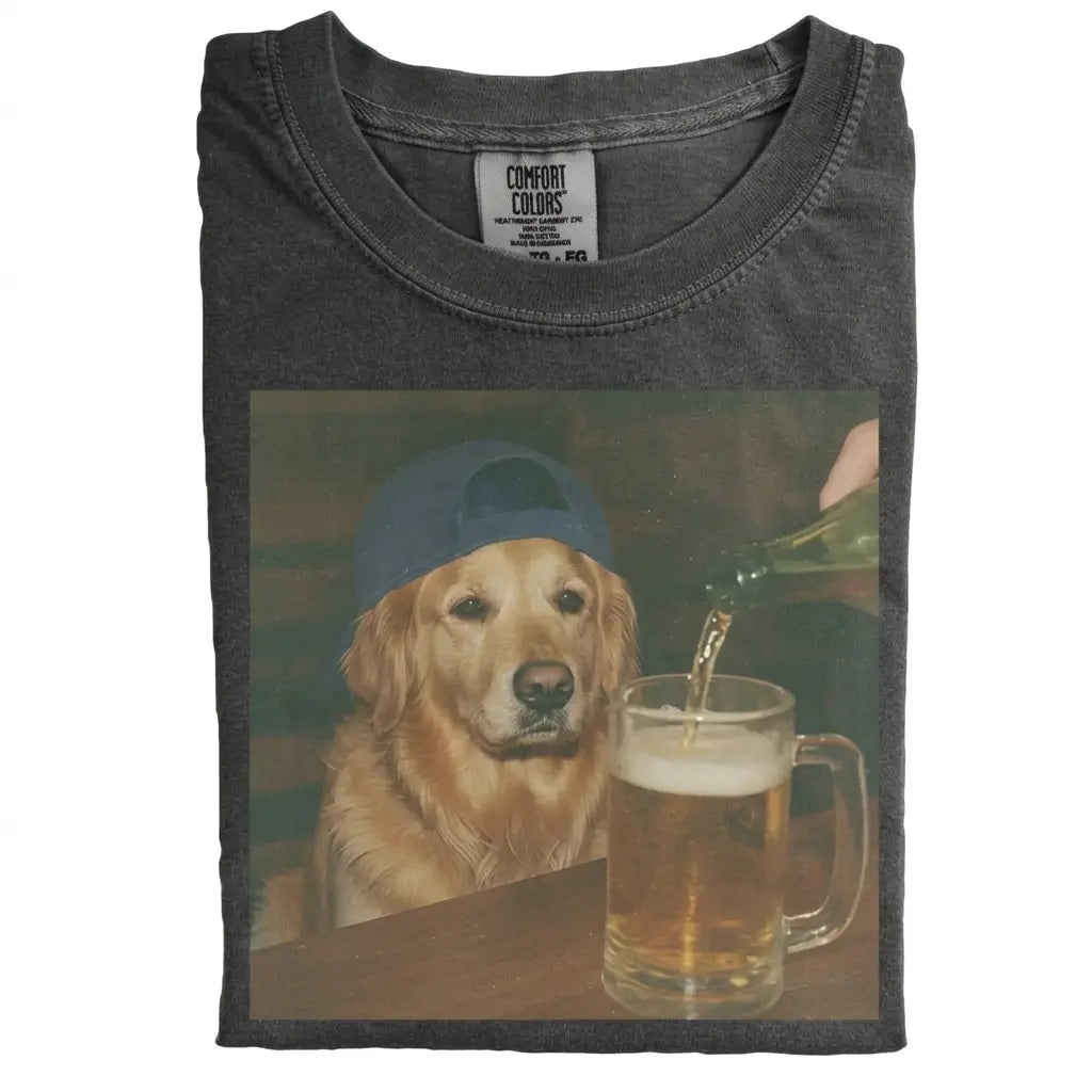 Comfort Colors® Custom Dog Breeds Beer T-Shirt – Vintage 90s Funny Edgy Dog Meme Tee, Aesthetic Brewery Lover Dog Dad Gift Shirt