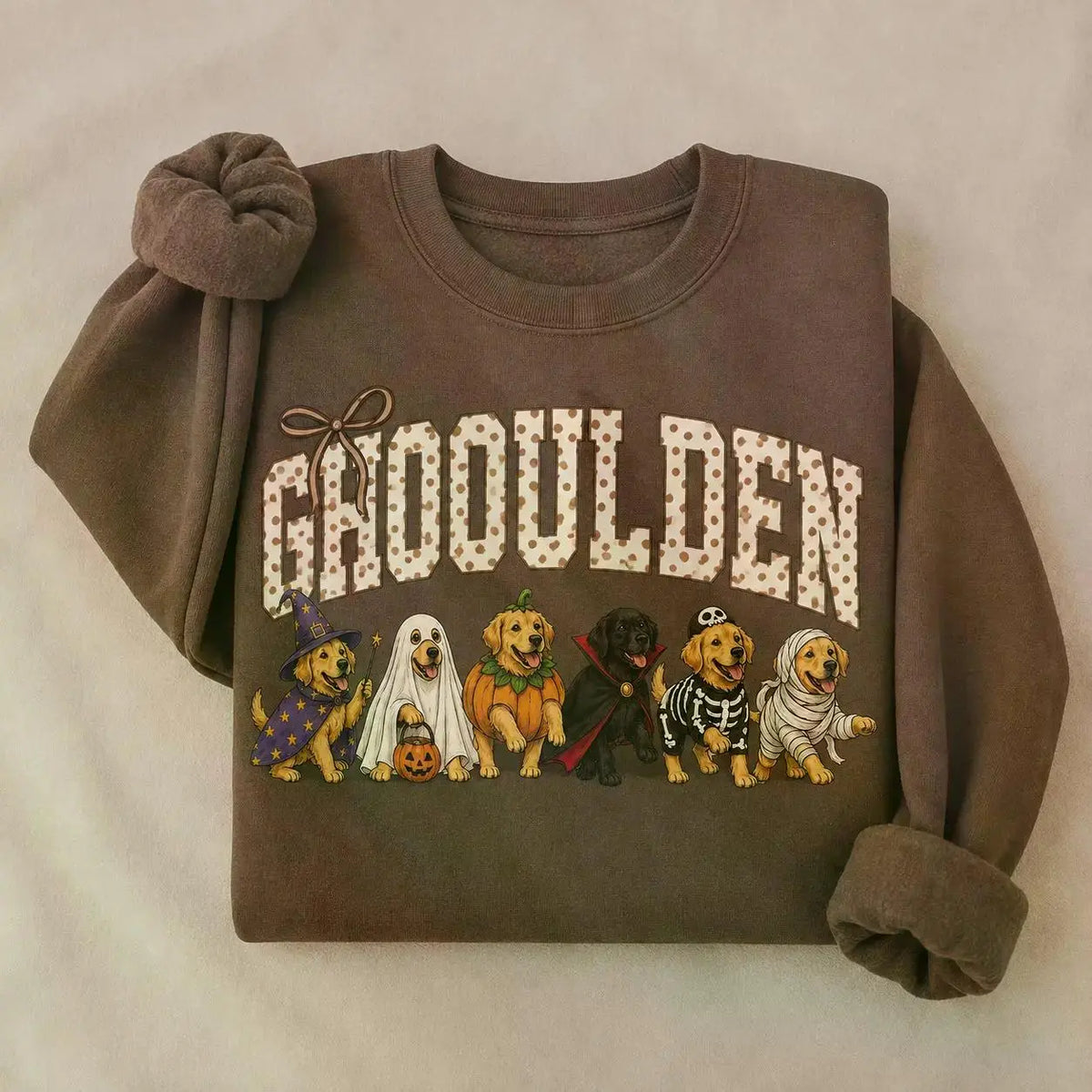 Dark Chocolate 30+ Halloween Dog Breeds Sweatshirt | Dog Mom Fall Crewneck