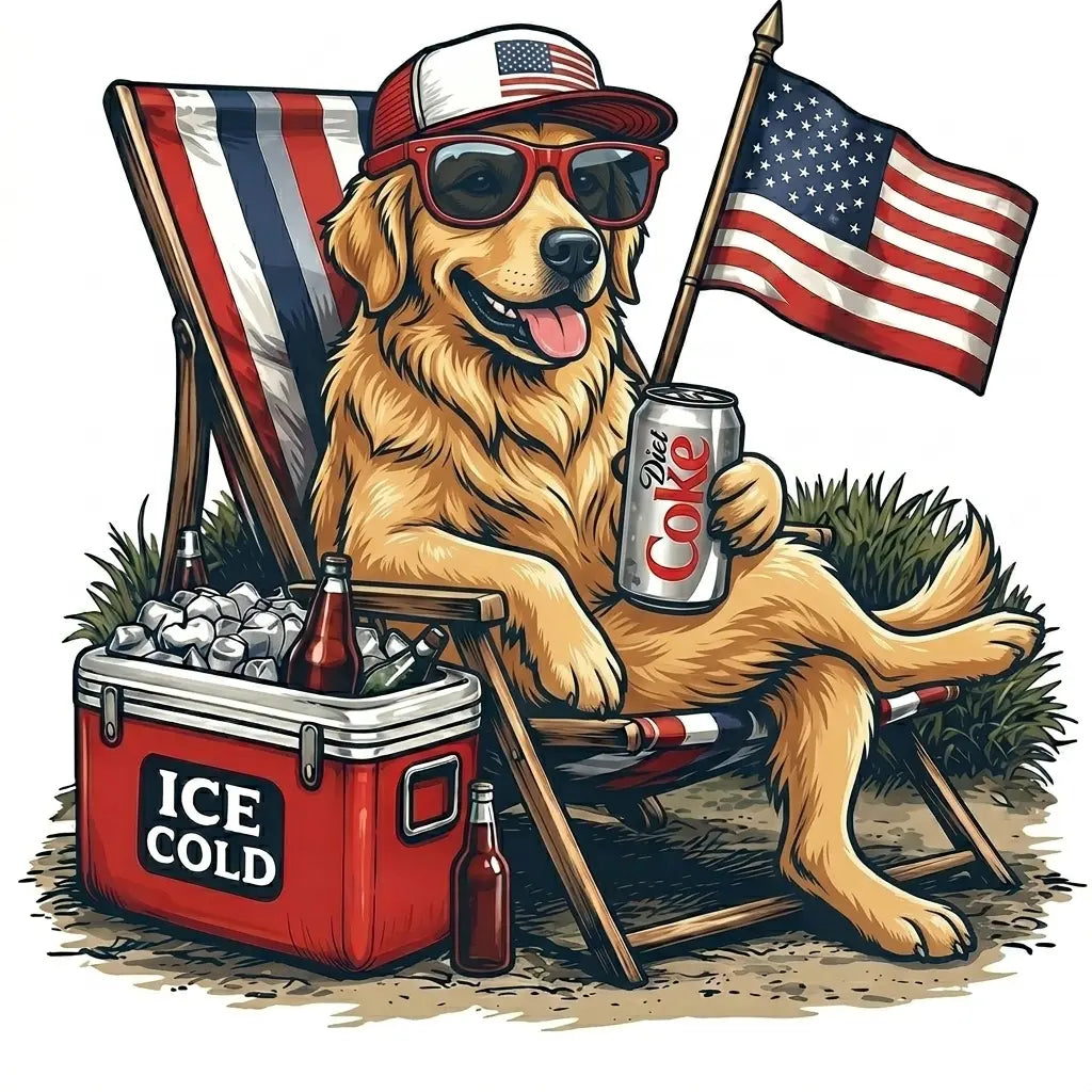 Comfort Colors® 50+ Dog Funny 4th of July T-Shirt – Retro Labrador Retriever Diet Coke Graphic Tee, Patriotic Animal Meme Shirt, Vintage USA Dog Lover Top