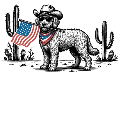Comfort Colors® Patriotic Western Dog T-Shirt – 50+ Dog Breeds, Cowboy Hat & USA Flag Graphic Tee, Retro 4th of July Dog Lover Gift, Semiquincentennial 2026 Shirt