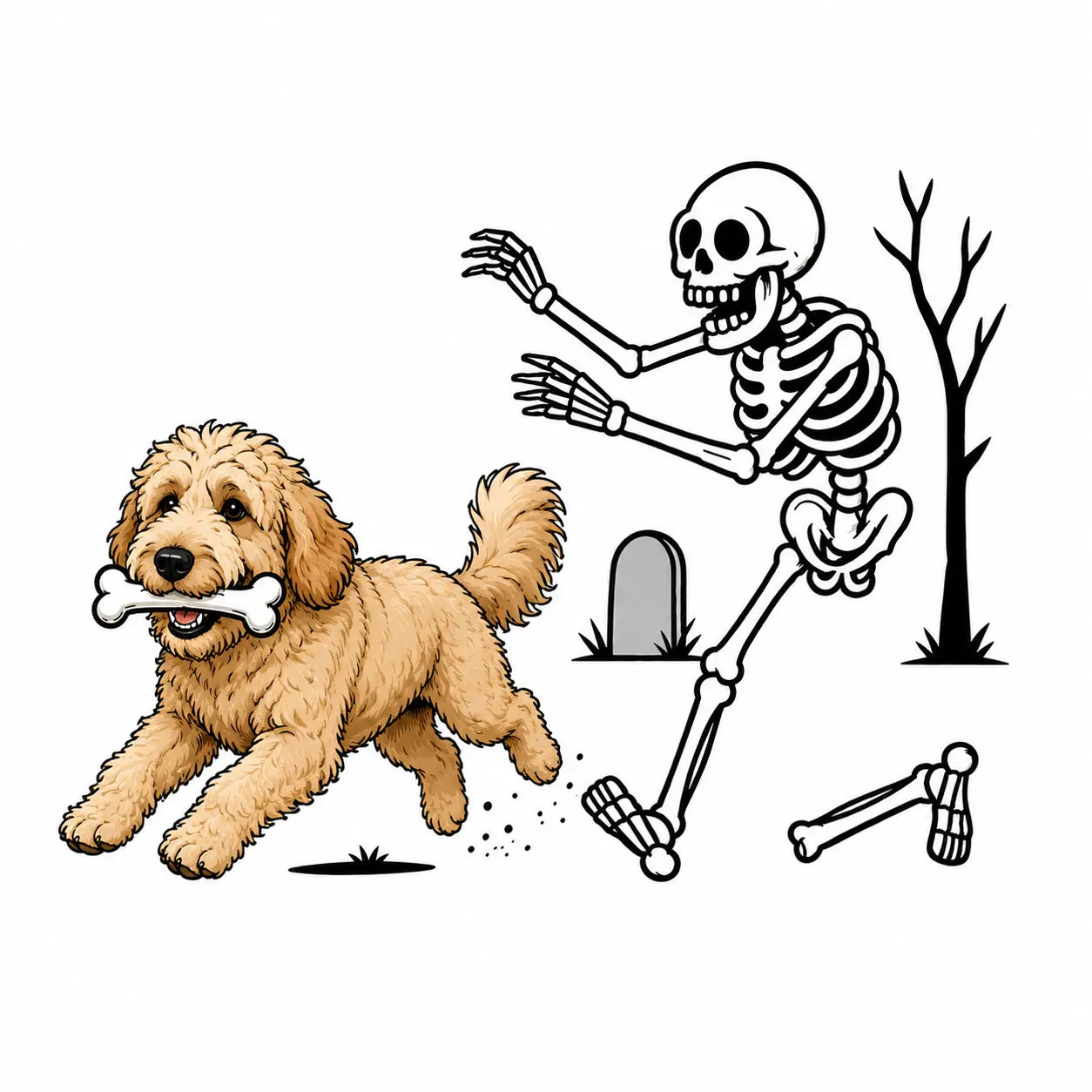 Comfort Colors® Dog Breeds Halloween Skeleton T-Shirt – Funny Spooky Season Pet Lover Graphic Tee, Retro Aesthetic Dog Costume Unisex Top