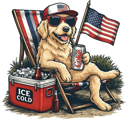 Comfort Colors® 50+ Dog Funny 4th of July T-Shirt – Retro Labrador Retriever Diet Coke Graphic Tee, Patriotic Animal Meme Shirt, Vintage USA Dog Lover Top