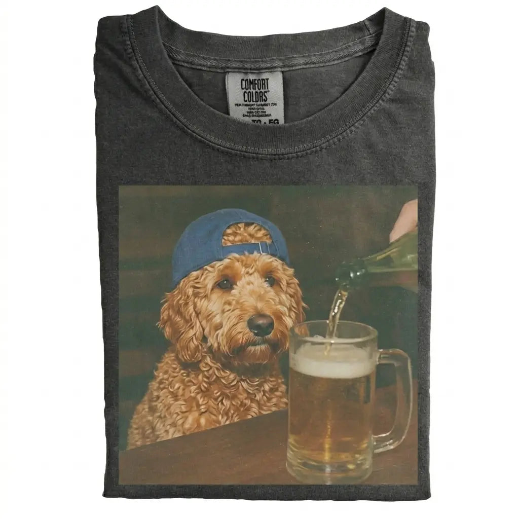 Comfort Colors® Custom Dog Breeds Beer T-Shirt – Vintage 90s Funny Edgy Dog Meme Tee, Aesthetic Brewery Lover Dog Dad Gift Shirt