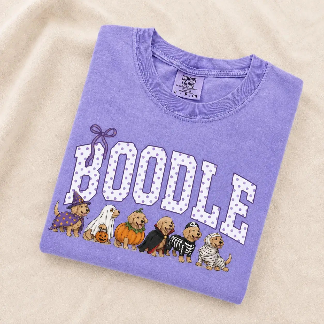 Comfort Colors® Dog Breeds Halloween T-Shirt – Funny Dog Mom Spooky Season Graphic Tee, Vintage Pet Lover Unisex Top