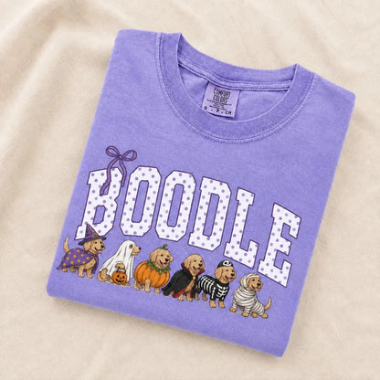 Comfort Colors® Dog Breeds Halloween T-Shirt – Funny Dog Mom Spooky Season Graphic Tee, Vintage Pet Lover Unisex Top