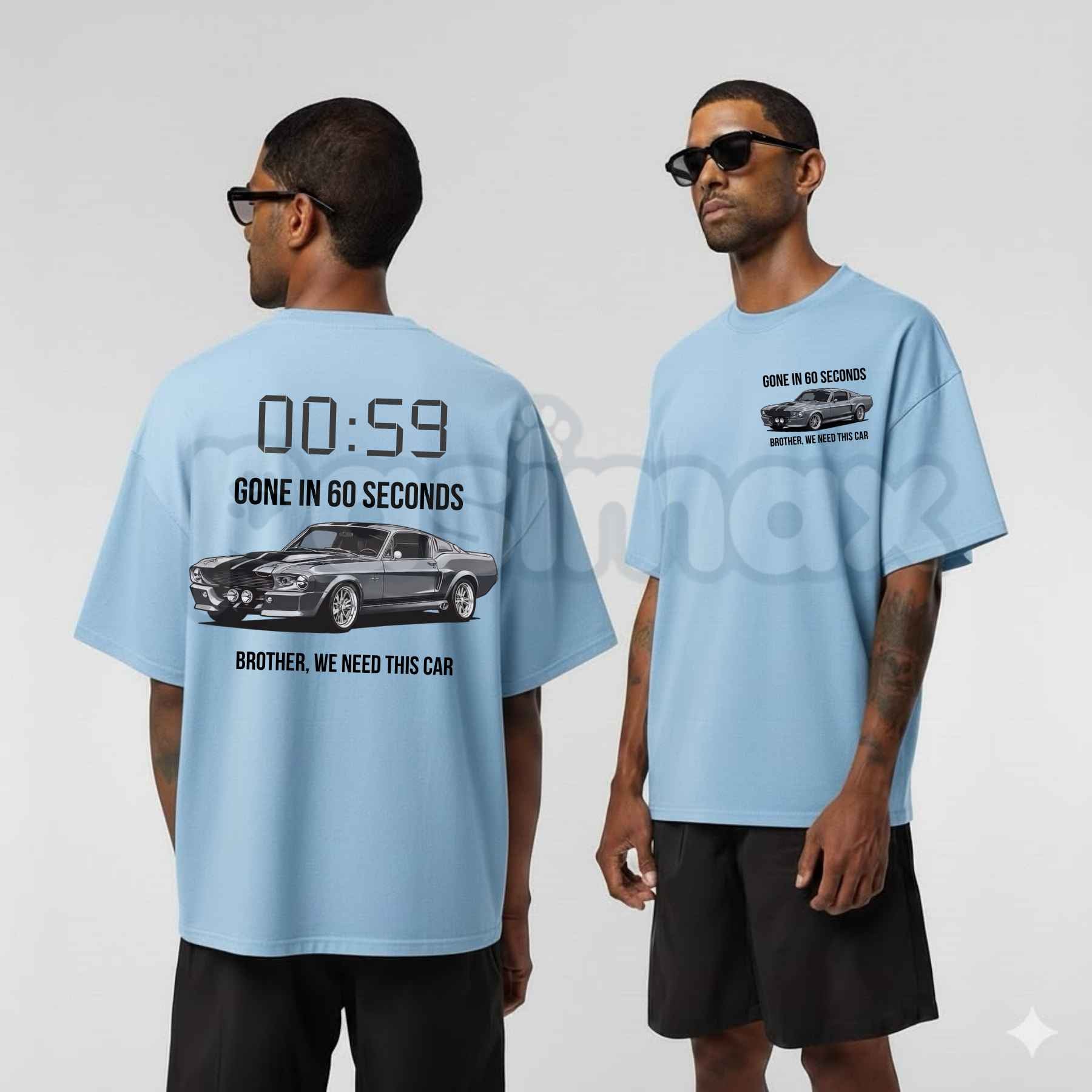 Gone In 60 Seconds T-Shirt – Vintage Eleanor Mustang Movie Unisex Cotton Graphic Tee-Pasimax