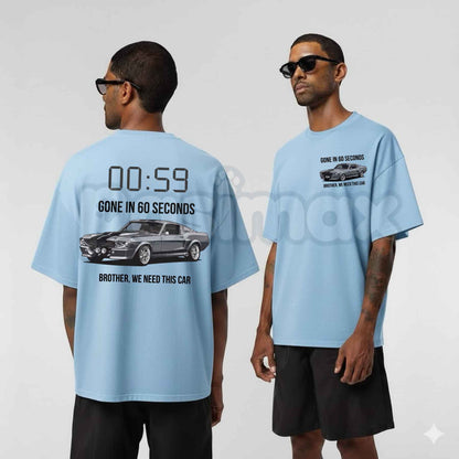 Gone In 60 Seconds T-Shirt – Vintage Eleanor Mustang Movie Unisex Cotton Graphic Tee-Pasimax