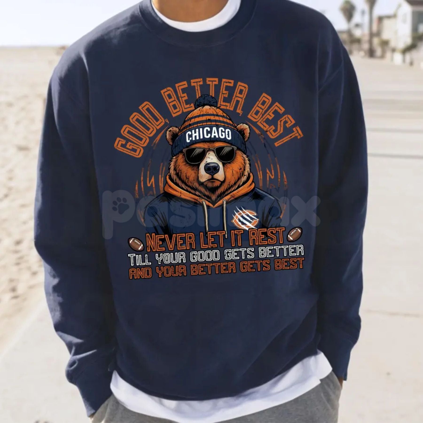 Good Better Best Chicago Football Sweatshirt | Chicago Bear Pride Crewneck | Vintage Windy City Sports Jumper | Chicago Gameday Apparel-Pasimax