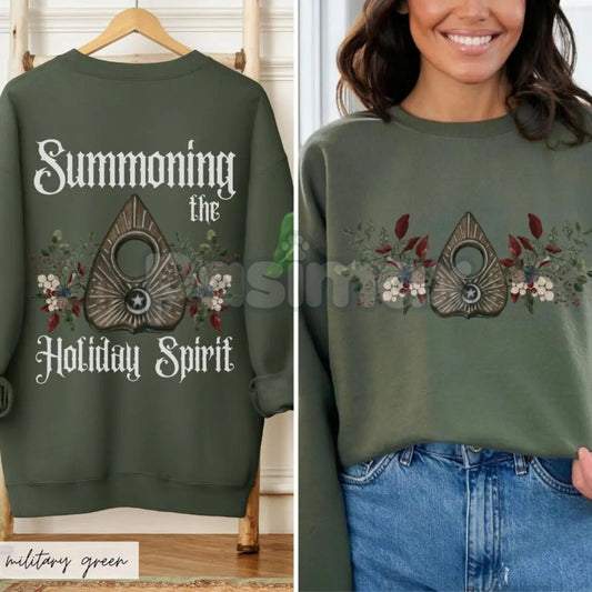 Gothic Cottagecore Holiday Séance Ouija Board Christmas Sweatshirt | Mystical Victorian Jumper | Dark Occult Winter Gift-Pasimax