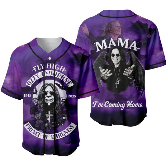 Gothic Tribute Baseball Jersey – Ozzy Osbourne ‘Prince of Darkness’ RIP 1948–2025 Rock Legend Tee-Pasimax
