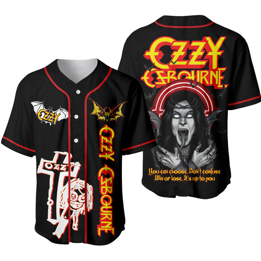 Gothic Vampire Bat Baseball Jersey – Ozzy Osbourne Rock Tee for Heavy Metal Fans-Pasimax