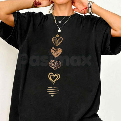 Graphic Heart Print T-Shirt – Trendy Aesthetic Love Unisex Cotton Graphic Tee-Pasimax