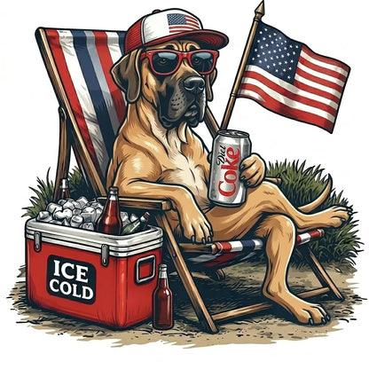 Comfort Colors® 50+ Dog Funny 4th of July T-Shirt – Retro Labrador Retriever Diet Coke Graphic Tee, Patriotic Animal Meme Shirt, Vintage USA Dog Lover Top