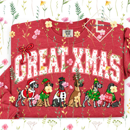 Christmas 30+ Dog Breed Sweatshirt | Merry Dogmas Holly Xmas Crewneck