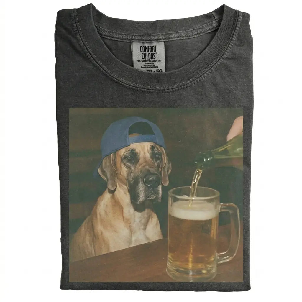 Comfort Colors® Custom Dog Breeds Beer T-Shirt – Vintage 90s Funny Edgy Dog Meme Tee, Aesthetic Brewery Lover Dog Dad Gift Shirt