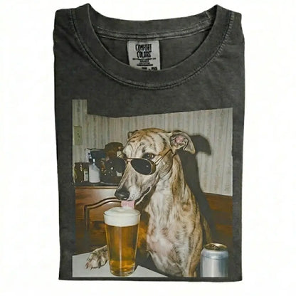 Comfort Colors® Custom Dog Breeds Drinking Beer T-Shirt – Vintage 90s Funny Edgy Dog Meme Tee, Aesthetic Retro Brewery Lover Dog Dad Gift Top
