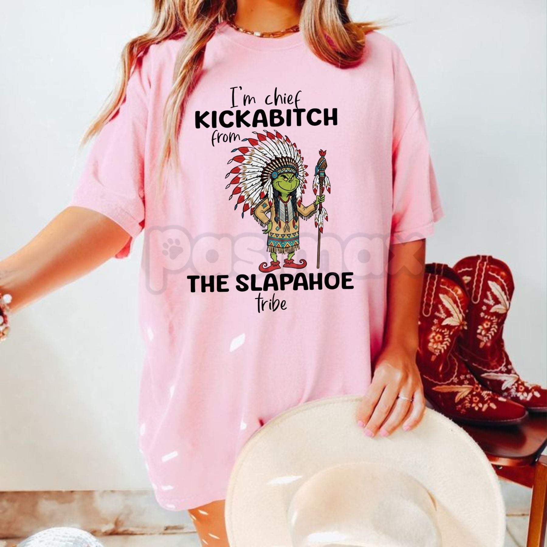 Grinch "Chief Kickabitch" Funny Christmas Shirt - Irreverent Holiday Humor Tee, Mean Christmas Slogan, Edgy Grinch Fan Apparel-Pasimax