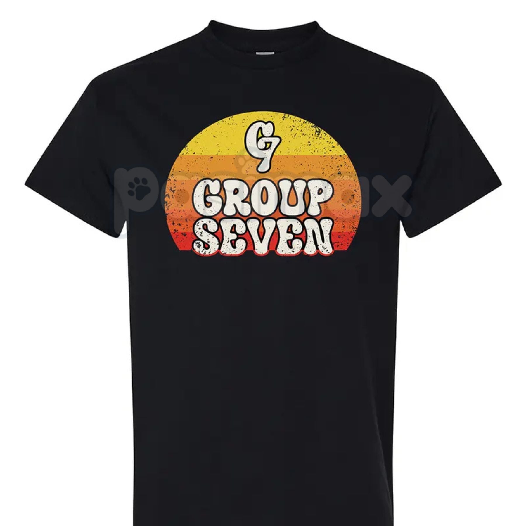 Group 7 Unisex Black T-Shirt - Exclusive Group Seven Member Apparel, Team Identity Graphic Tee, Minimalist Black Logo Shirt-Pasimax