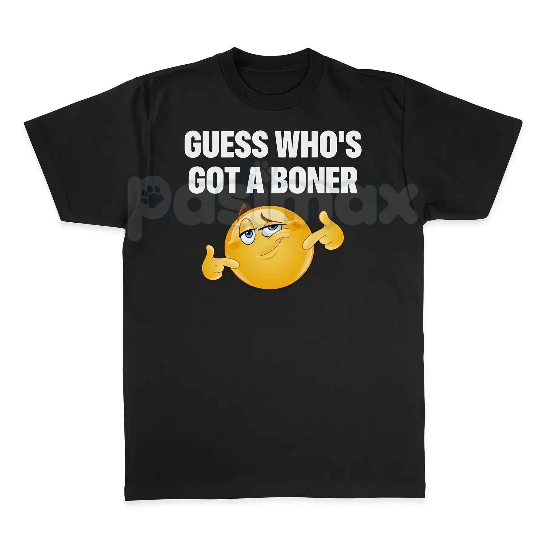 "Guess Who's Got A Boner" T-Shirt - Explicit Crude Humor Tee, Provocative Streetwear Graphic Tee, Unisex Adult Shock Slogan Apparel-Pasimax