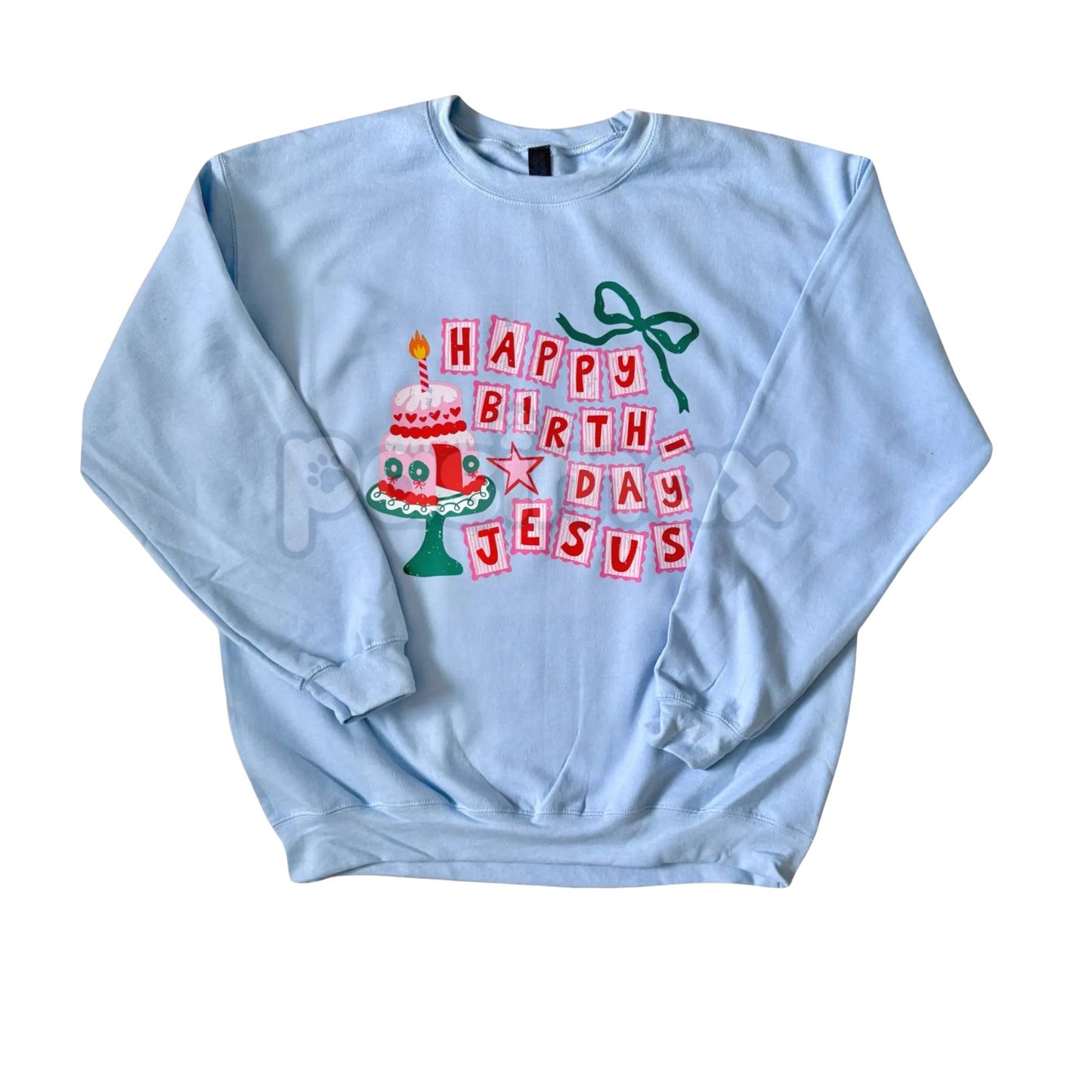 HBD Jesus Crewneck Sweatshirt – Funny Birthday Holiday Graphic-Pasimax