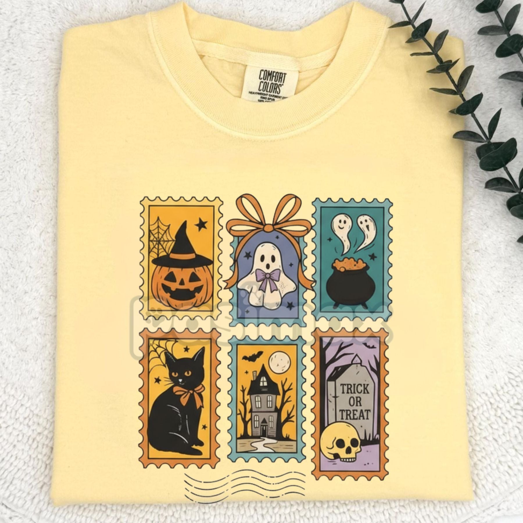 Halloween Cute Ghost Pumpkin Cat Shirt – Retro Ghost Tee, Spooky Cute Fall Outfit, Vintage Halloween Cat Shirt-Pasimax