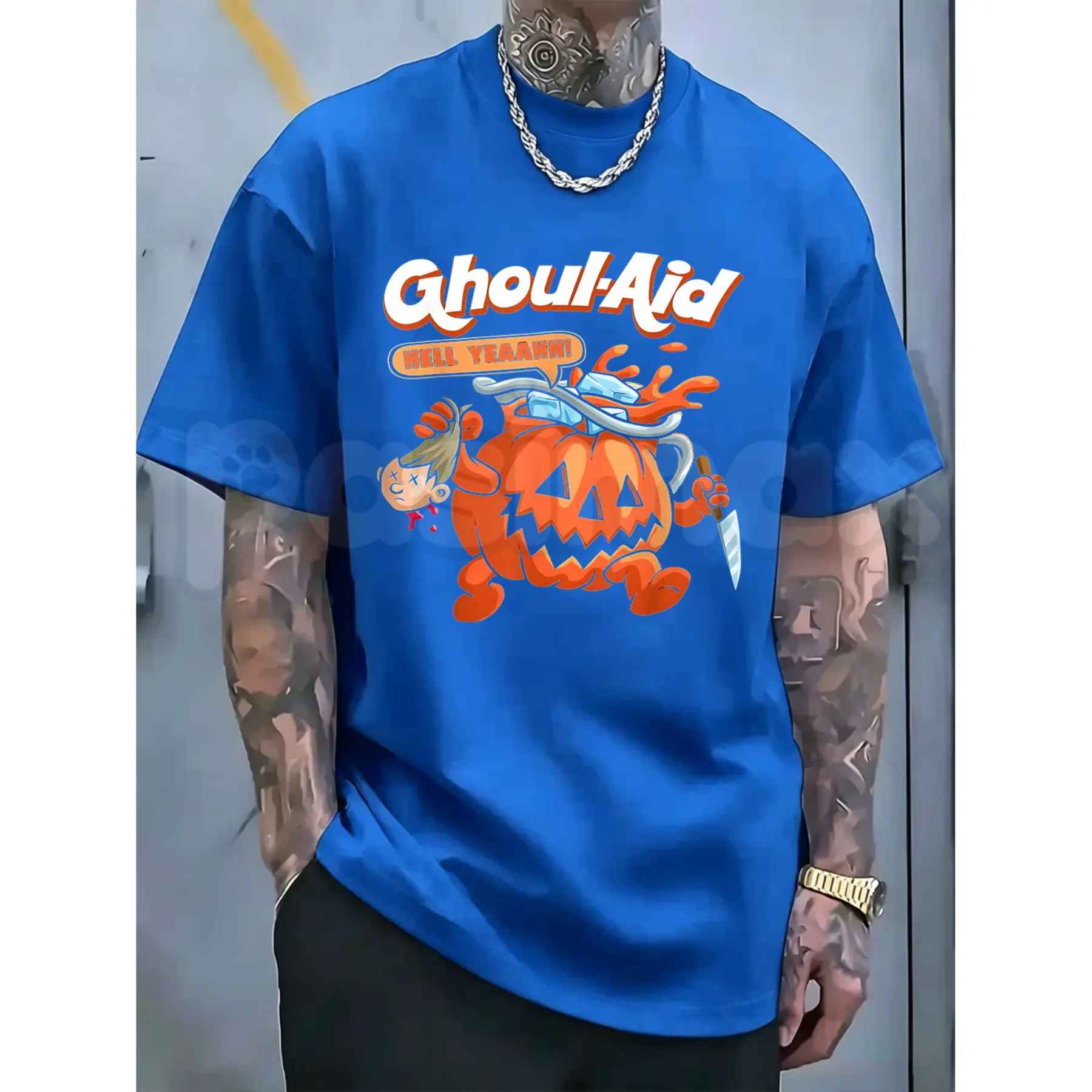 Halloween Ghoul Aid Pumpkin T-Shirt – Retro Spooky Season Unisex Cotton Graphic Tee-Pasimax