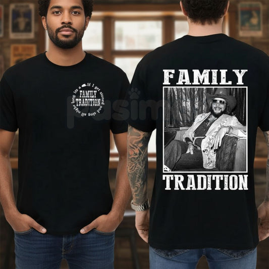 Hank Jr. "Family Tradition" Retro Western Tee - Vintage Outlaw Country Music Shirt, Hank Williams Jr. Fan Apparel, Classic Country Song Graphic T-Shirt-Pasimax