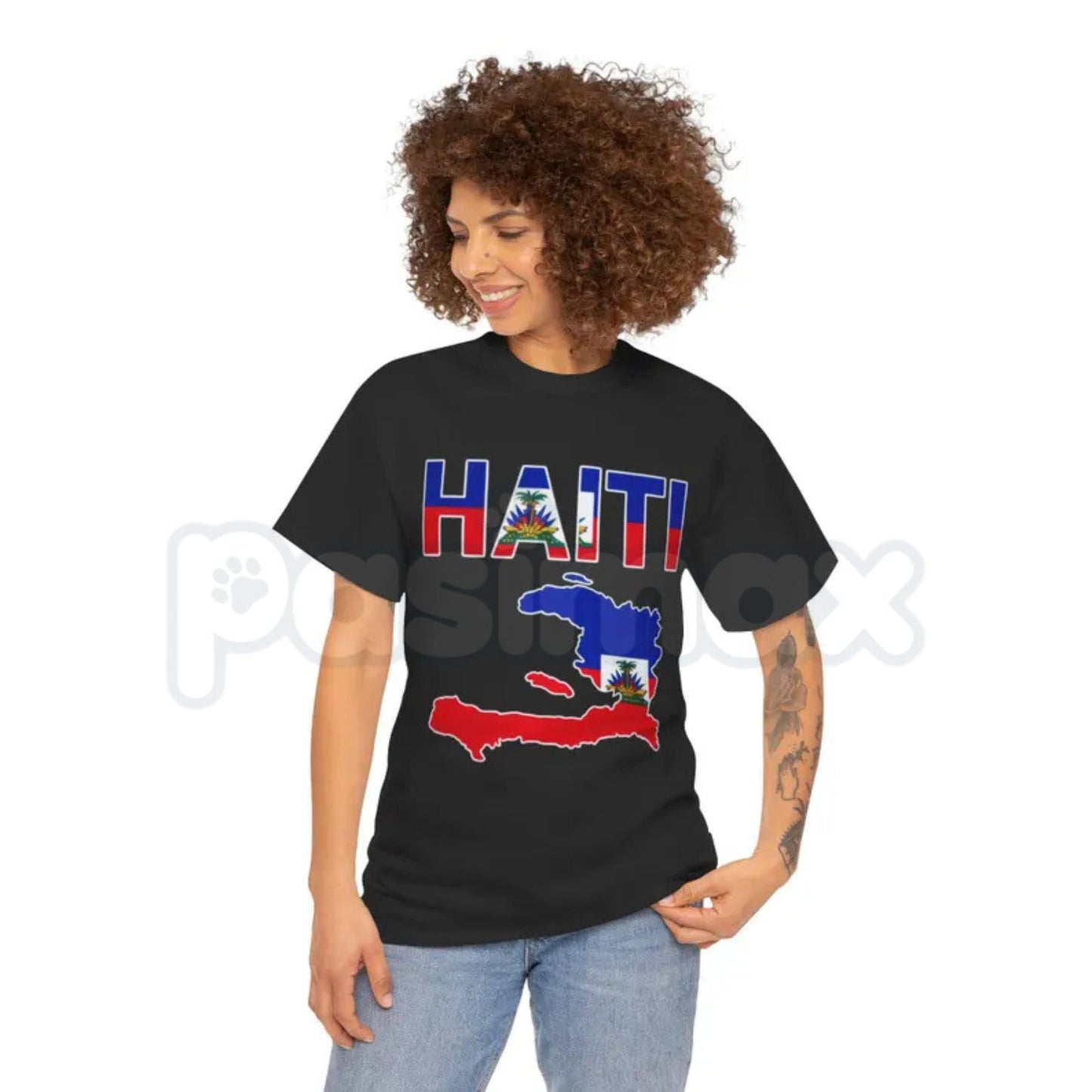 Happy Haitian Flag Day T-Shirt – Cool Haiti Flag Map Graphic Tee, Premium 100% Cotton Haitian Pride Top, Soft Lived-In Heavyweight Ayiti Cherie Shirt, Made in USA-Pasimax
